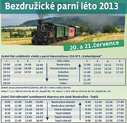 Tradiční Bezdružické parní léto o víkendu 20. a 21. července 2013