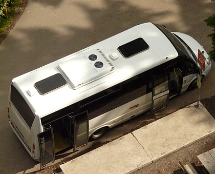 Zajímavý pohled na malokapacitní autobus ČSAD autobusy České Budějovice 