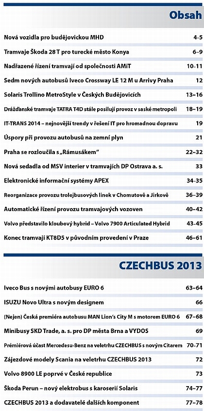 Vyšlo 5.  číslo časopisu ČESKOSLOVENSKÝ DOPRAVÁK 2013