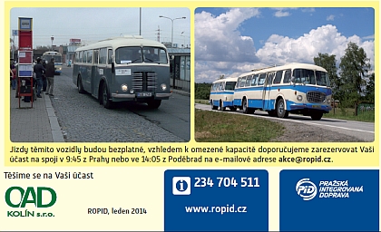  25. 1. 2014: 85 let autobusové linky Praha - Poděbrady s historickými jízdami