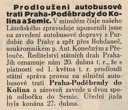  25. 1. 2014: 85 let autobusové linky Praha - Poděbrady s historickými jízdami