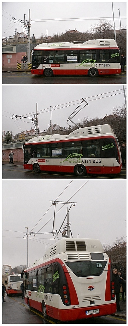 Vídeňský elektrobus v Praze II. - záběry z nabíjecího místa na Bořislavce