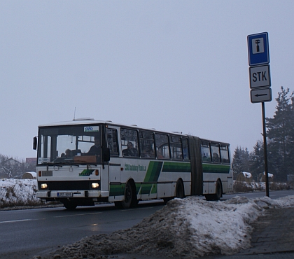 Kloubový autobus Karosa C 744 ČSAD autobusy Plzeň v akci mezi Plasy a Třemošnou