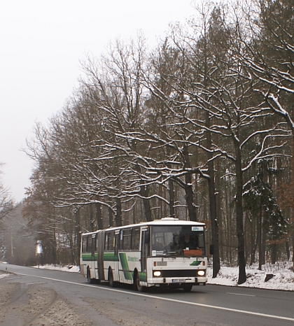 Kloubový autobus Karosa C 744 ČSAD autobusy Plzeň v akci mezi Plasy a Třemošnou