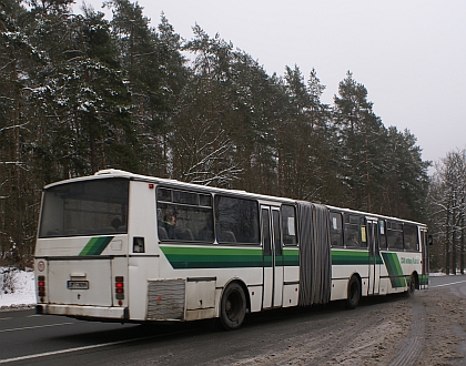 Kloubový autobus Karosa C 744 ČSAD autobusy Plzeň v akci mezi Plasy a Třemošnou