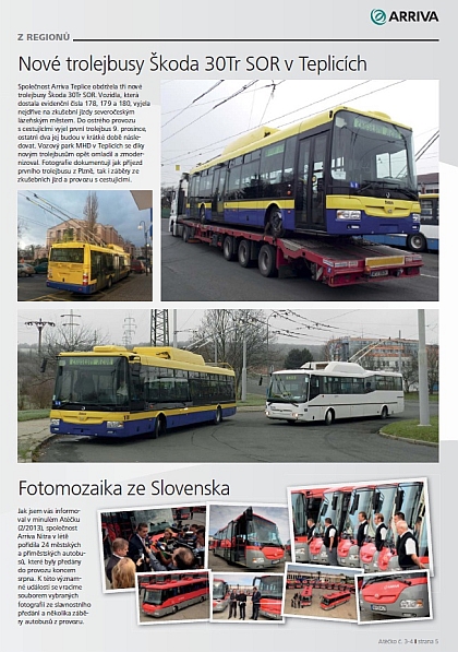 Atéčko, Časopis společnosti Arriva Transport 3-4 / 2013 i na internetu