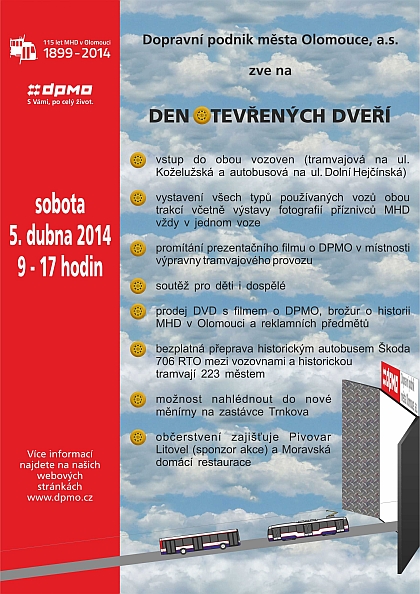 Den otevřených dveří Dopravního podniku města Olomouce 5. dubna 2014 