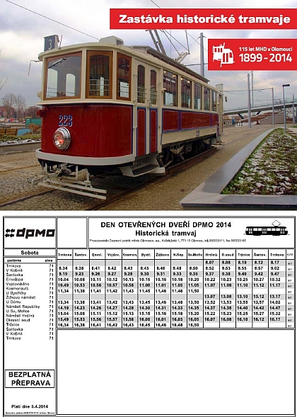 Den otevřených dveří Dopravního podniku města Olomouce 5. dubna 2014 