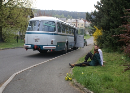 Nymburský autokar Škoda 706 RTO LUX na přátelské návštěvě v Plzni 