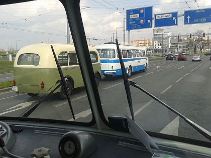 Nymburský autokar Škoda 706 RTO LUX na přátelské návštěvě v Plzni 