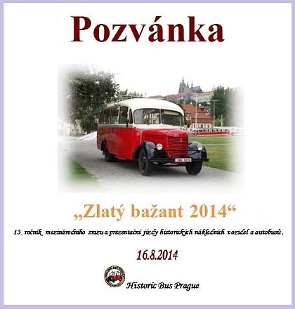 13. ročník veteránské přehlídky Zlatý bažant se koná 16. srpna 2014