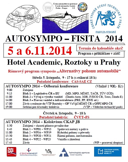 AutoSympo - 5.a 6. listopadu 2014: První informace 