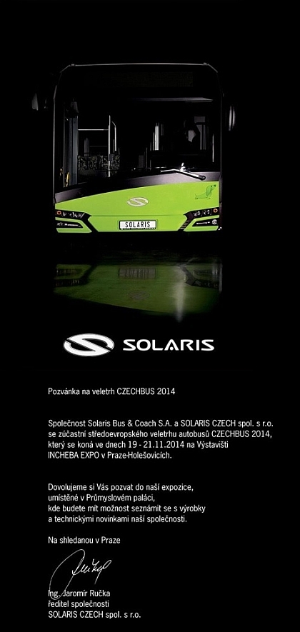 Pozvánka na veletrh Czechbus 2014: Solaris