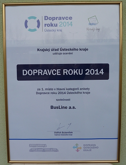 BusLine &quot;Dopravcem roku 2014&quot; Ústeckého kraje 