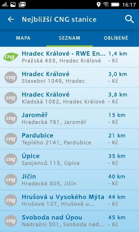 CNG stanice v ČR již v několika mobilních aplikacích