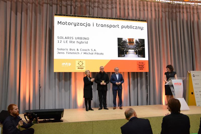 Solaris Urbino 12 LE lite hybrid získal cenu 2019 Top Design Award