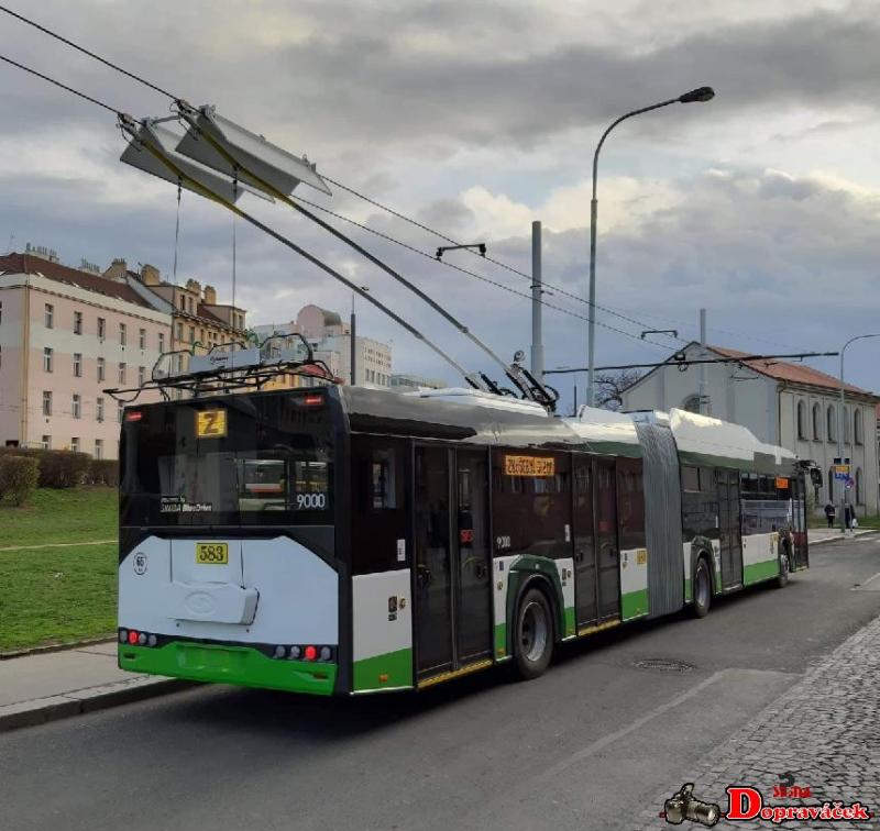 Plzeňský trolejbus ŠKODA 27 Tr testuje Praha