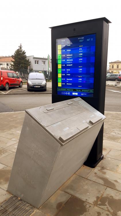 Nový infopoint na autobusovém nádraží Benešova v Brně 