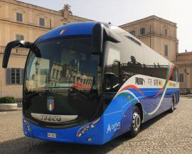 Italská fotbalová reprezentace oslavila svůj triumf na palubě Iveco Magelys