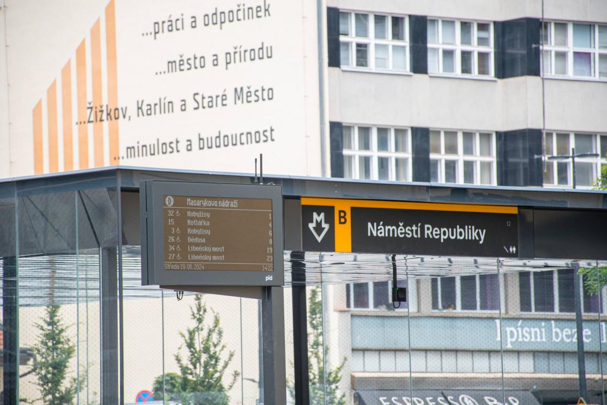 Tramvajová trať u Masaryčky po rekonstrukci