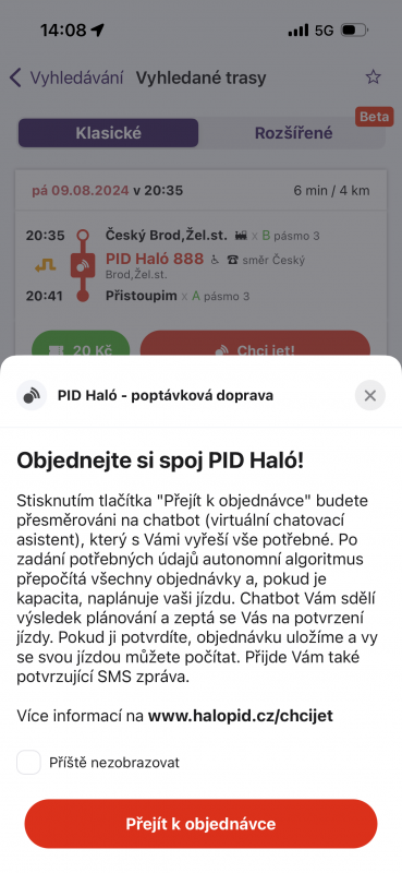 V pátek 9. srpna vyjíždí na Českobrodsku linka PID Haló