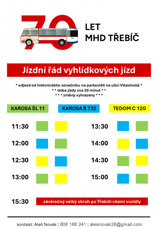 70 let od první autobusové dopravy v Třebíči