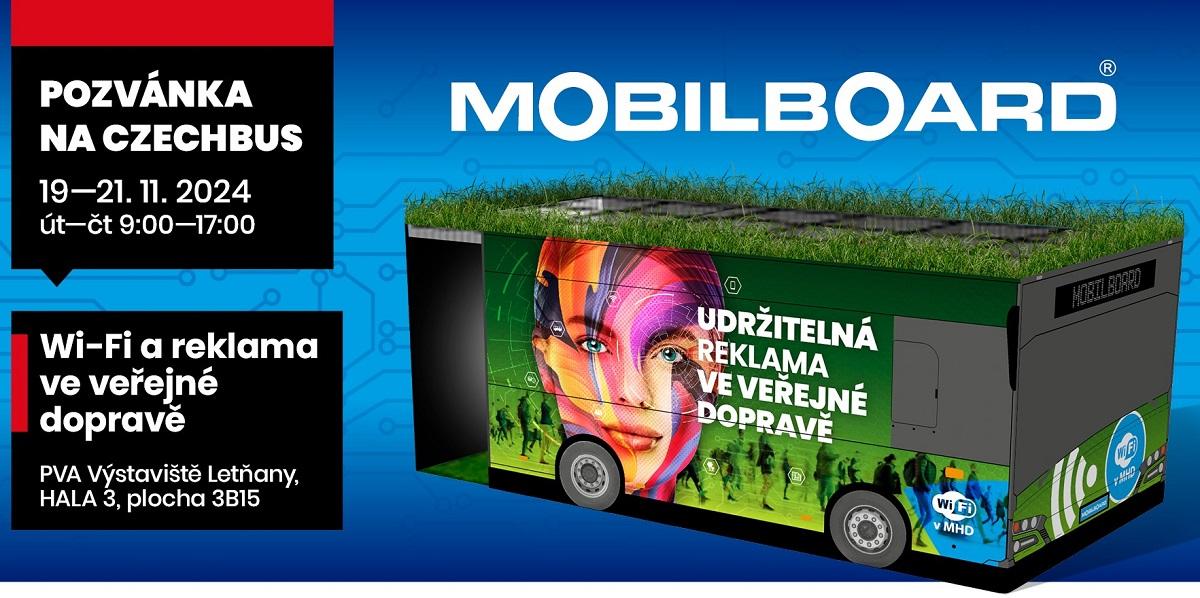 Zelený stánek MOBILBOARD na CZECHBUSU