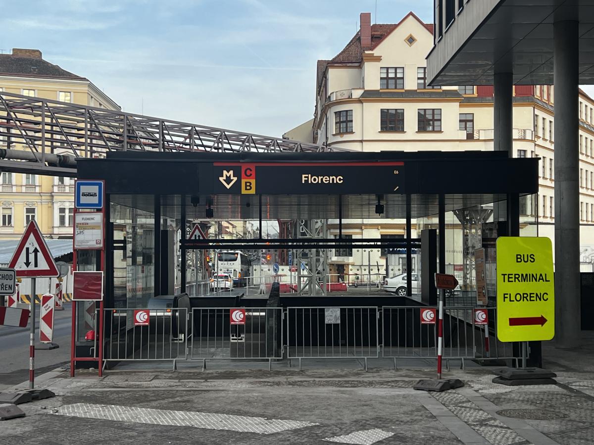 31. ledna se otevírá výstup ze stanice metra Florenc C k autobusovému nádraží 